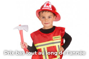 Déguisement Enfant Pompier Rouge 5/6 Ans, deguisements pas cher - Badaboum