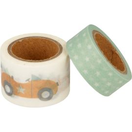 2 Masking tape Jolies Comptines Voitures