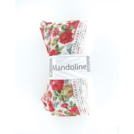 pelote de fil à tricoter mandoline fleurs rouge Cheval blanc 