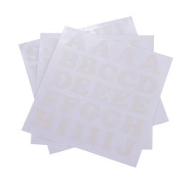 71 Stickers alphabet chiffre pailleté Blanc