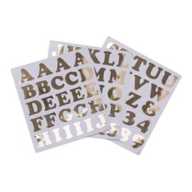 71 Stickers alphabet chiffre Argent 