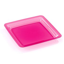 Assiette Plastique réutilisable Fuchsia 18x18cm x6