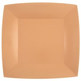 Assiette carrée en carton Corail 23cm