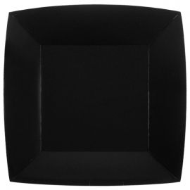 Assiette carrée en carton Noir 23cm