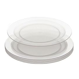 Assiette en plastique ronde réutilisable Transparente