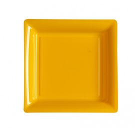 Assiette carrée plastique orange Mandarine 18cm