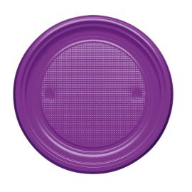 Assiette plastique ronde 22 cm Violet x 20 pièces