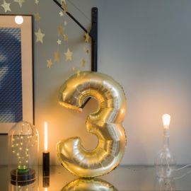 Ballon Chiffre 30 ans aluminium Or 86cm : Ballons 30 ans - Sparklers Club