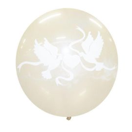 Ballon gonflable Transparent imprimé Colombes 30 cm x 10 pièces