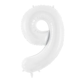 Ballon Mylar Chiffre 9 Blanc 86 cm