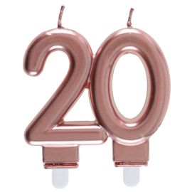 Bougie anniversaire 20 Ans rose gold