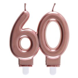 Bougie anniversaire 60 Ans rose gold