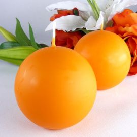 Bougie mariage boule Orange 6cm