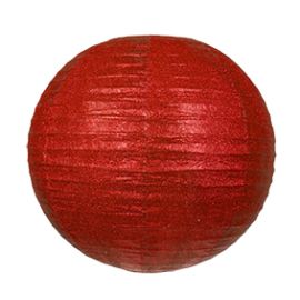 Boule en papier lampion Rouge Pailleté 45cm