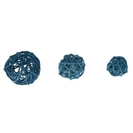 Boule en rotin Turquoise x 10 pièces