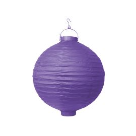 Boule japonaise Violet lanterne avec LED 30cm