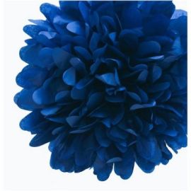Boule pompon papier de soie Bleu marine 25cm
