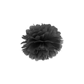 Boule pompon papier de soie Noir 25cm