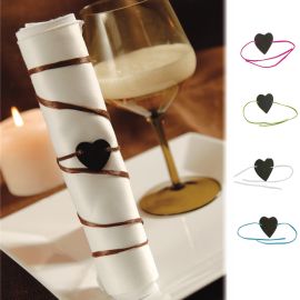 Marque place Bracelet Coeur en Ardoise x 6 pièces