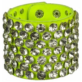 bracelet - punk noble - vert néon - 7 rangées