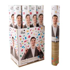 Canon à confettis papier - 40 cm - multicolore