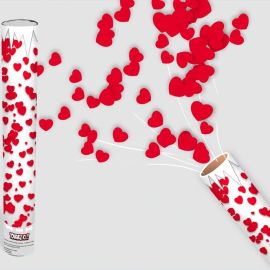 Canon à confettis Coeur Rouge 60 cm