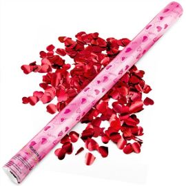 Canon à confettis Pétale de rose rouge 80 cm