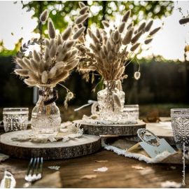 Photophore Broom en verre rose gold , decoration de mariage - Badaboum