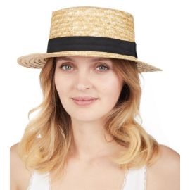 Chapeau de paille canotier luxe - adulte