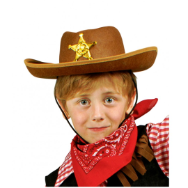 chapeau feutre - brun cowboy - enfant