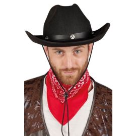 Chapeau feutre cowboy - noir face - adulte