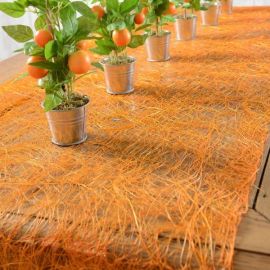 Chemin de table en abaca Orange 30cm