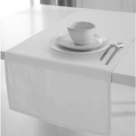 Chemin de table en coton tissu Blanc 50x150cm