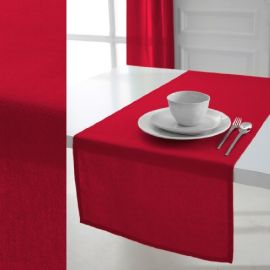 Chemin de table en coton tissu Rouge 50x150cm