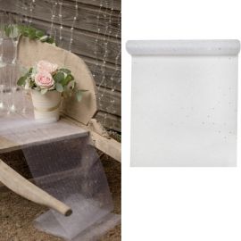 Chemin de table Strass Blanc en Organza