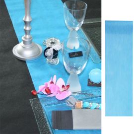 Chemin de table pas cher en tissu intissé Turquoise 30cm x 10m