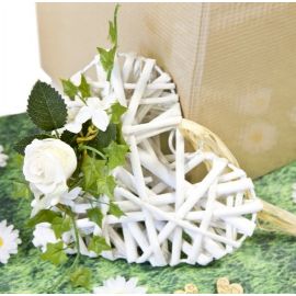Gobelet avec paille － Fleurs blanches – Maison Lavande