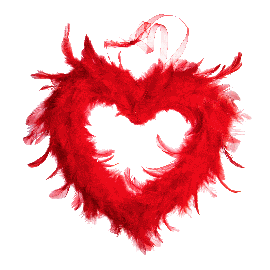 Coeur en Plume Rouge Ajouré 22 cm