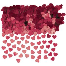 Confettis en forme de coeur Métallisé Bordeaux 18 gr