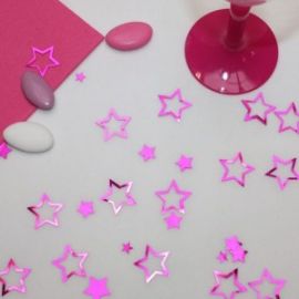 Confettis d'étoiles pailletées Fuchsia