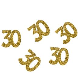 Confettis à paillettes nombre 30 - or - lot de 50