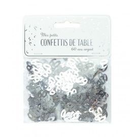 Confettis de Table Argent 60 ans
