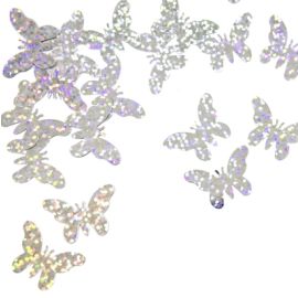 Confettis de table mariage Papillon Argent