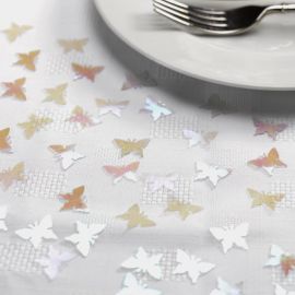 Confettis de table Papillon Blanc irisé 