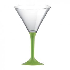 Verre cocktail en plastique avec pied couleur Vert anis x 20 pièces