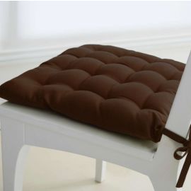Coussin de chaise matelassée 40 x 40 cm Chocolat