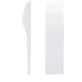 Couteau plastique réutilisable Blanc x 100 pièces