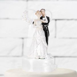 Figurine mariage des Jeunes Mariés Blanc 17cm