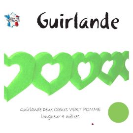 Guirlande en papier avec Coeur Vert anis 