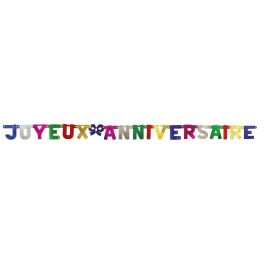 Guirlande Joyeux anniversaire - multicolore - 185 cm